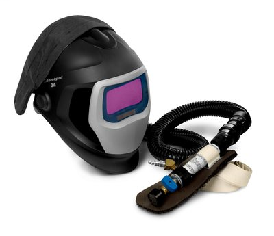 3M Speedglas Fresh-Air III Supplied Air System with V-200 Vortemp Air-Heating valve and 3M Speedglas Welding Helmet 9100-Air, 25-5802-20SW, with SideWindows and Auto-Darkening Filter 9100X, Shades 5, 8-13, 1/Case