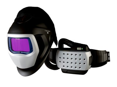 3M Adflo Powered Air Purifying Respirator Organic Vapor/Acid Gas and High Efficiency System with 3M Speedglas Welding Helmet 9100-Air, 25-3301-30SW, SideWindows and Auto-Darkening Filter 9100XX, Shades 5, 8-13, 1/Case