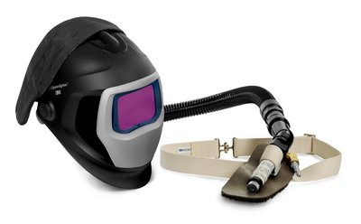 3M Speedglas Fresh-Air III Supplied Air System with V-100 Vortex Air-Cooling valve and 3M Speedglas Welding Helmet 9100-Air, 25-5702-30SW, with SideWindows and Auto-Darkening Filter 9100XX, Shades 5, 8-13, 1/Case