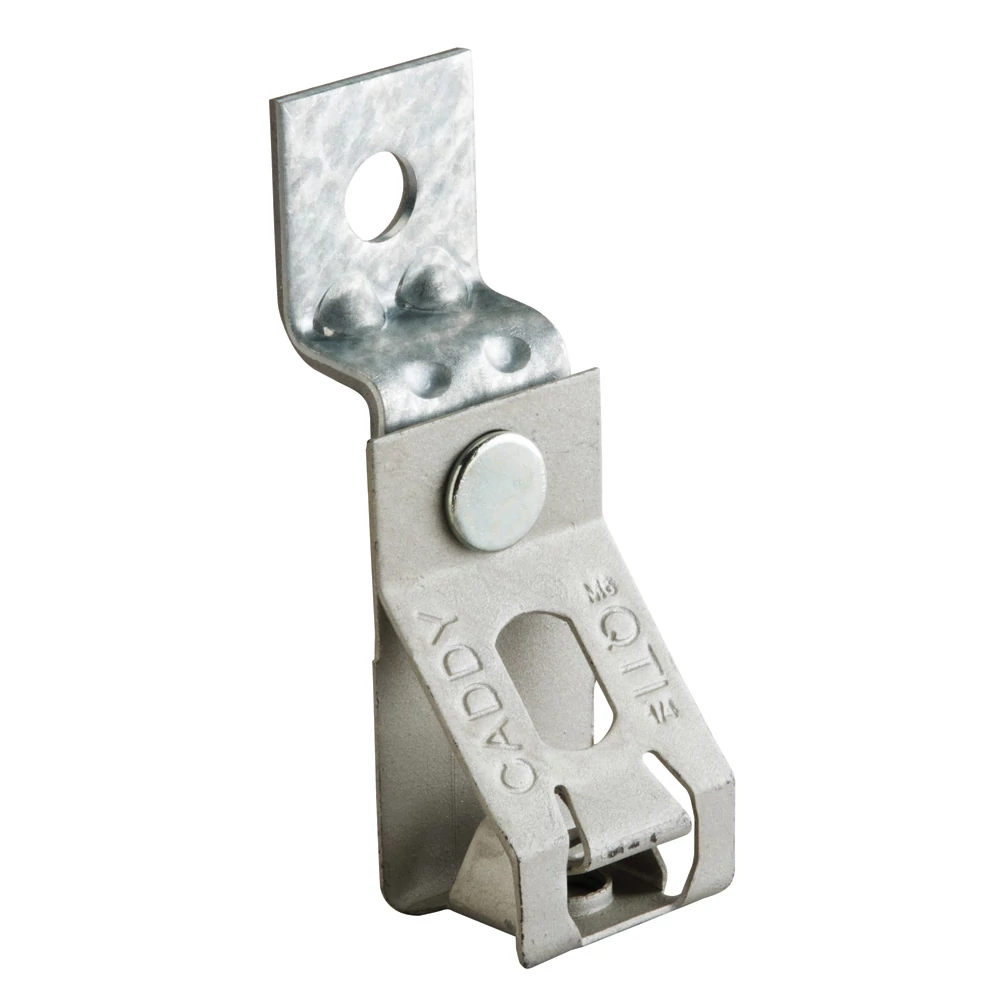 Product image for Erico 4QTIO CADDY Rod Lock Spring Steel Rod Hanger with Offset Bracket, 1/4" Rod