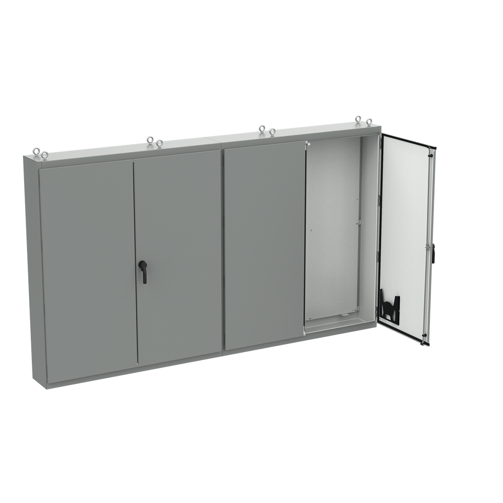 Hoffman A86M4E Free-Stand, Multi-Door, Type 12, 86.12" x 149.19" x 14.12", Steel Product image for Hoffman A86M4E Free-Stand, Multi-Door, Type 12, 86.12" x 149.19" x 14.12", Steel