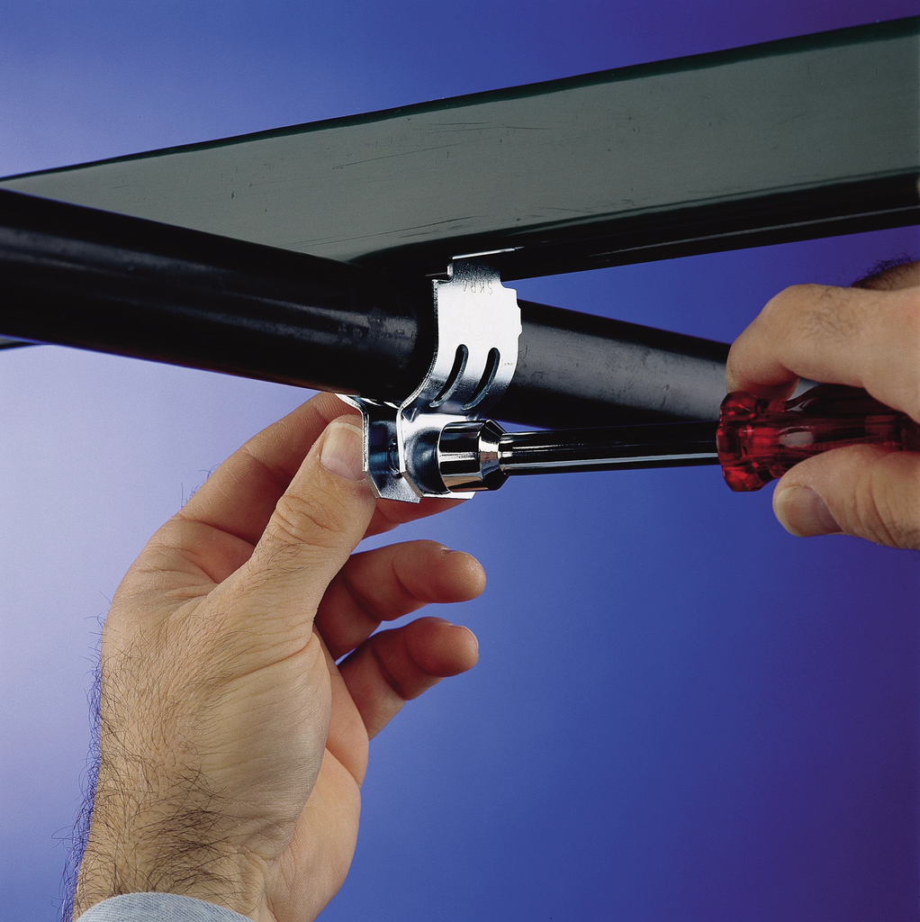 RIGD Single Piece Strut Clamp for Pipe/Rigid Conduit, Steel, EG, 3" Pipe, 3.5" OD