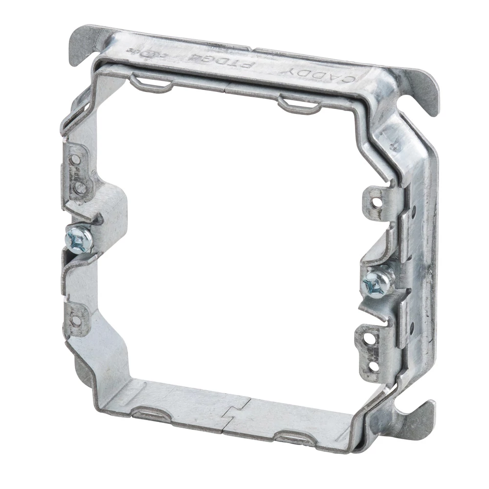 Product image for Caddy PTDG4 Caddy Perfect Trim Adjustable Mud Ring, 4" Box, 2 Gang, 4.1" x 4.1" x 0.45 lb