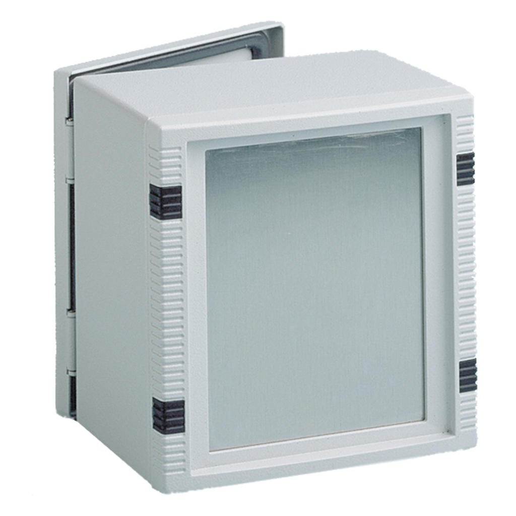 Product image for Hoffman LBF1616 Fixed HMI Bezel, fits 166x 160mm, Zinc