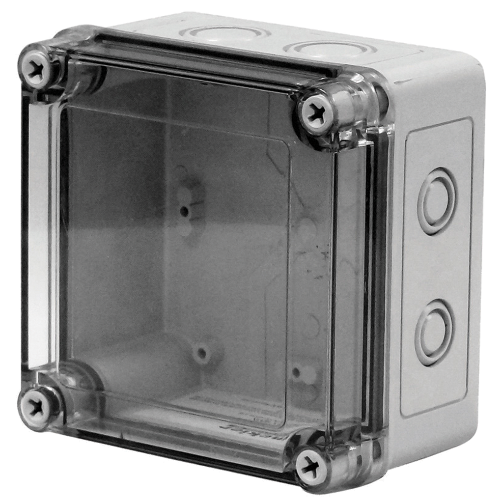 Hoffman VM553CTK VM Flat Transparent Screw Cover with Knockouts Type 4X, 5.03x5.03x3.02, Lt Gray, Polyester, CTK Product image for Hoffman VM553CTK VM Flat Transparent Screw Cover with Knockouts Type 4X, 5.03x5.03x3.02, Lt Gray, Polyester, CTK