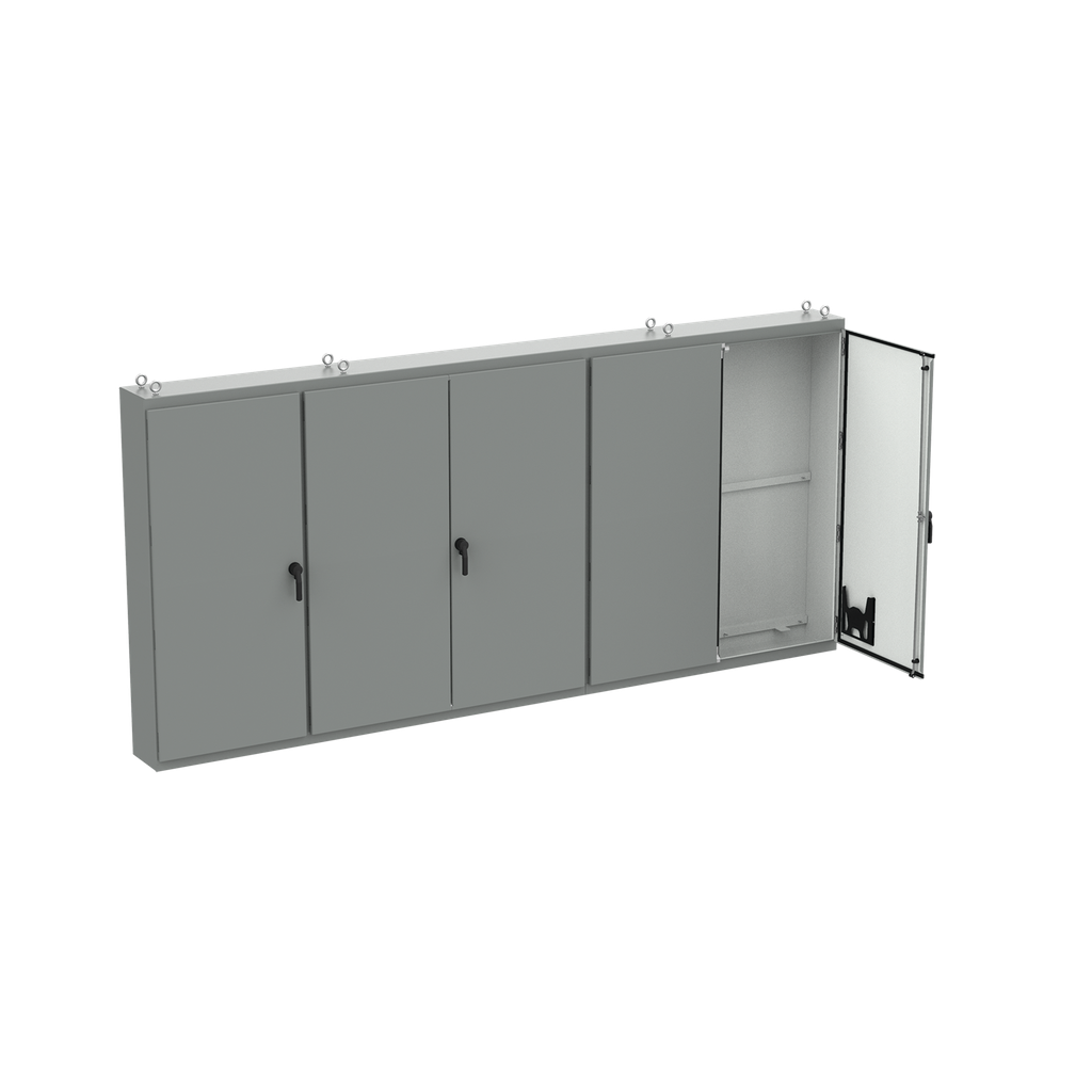 Hoffman A86M5E20LP Free-Stand, Multi-Door, Type 12, 86.12" x 187" x 20.12", Steel Product image for Hoffman A86M5E20LP Free-Stand, Multi-Door, Type 12, 86.12" x 187" x 20.12", Steel