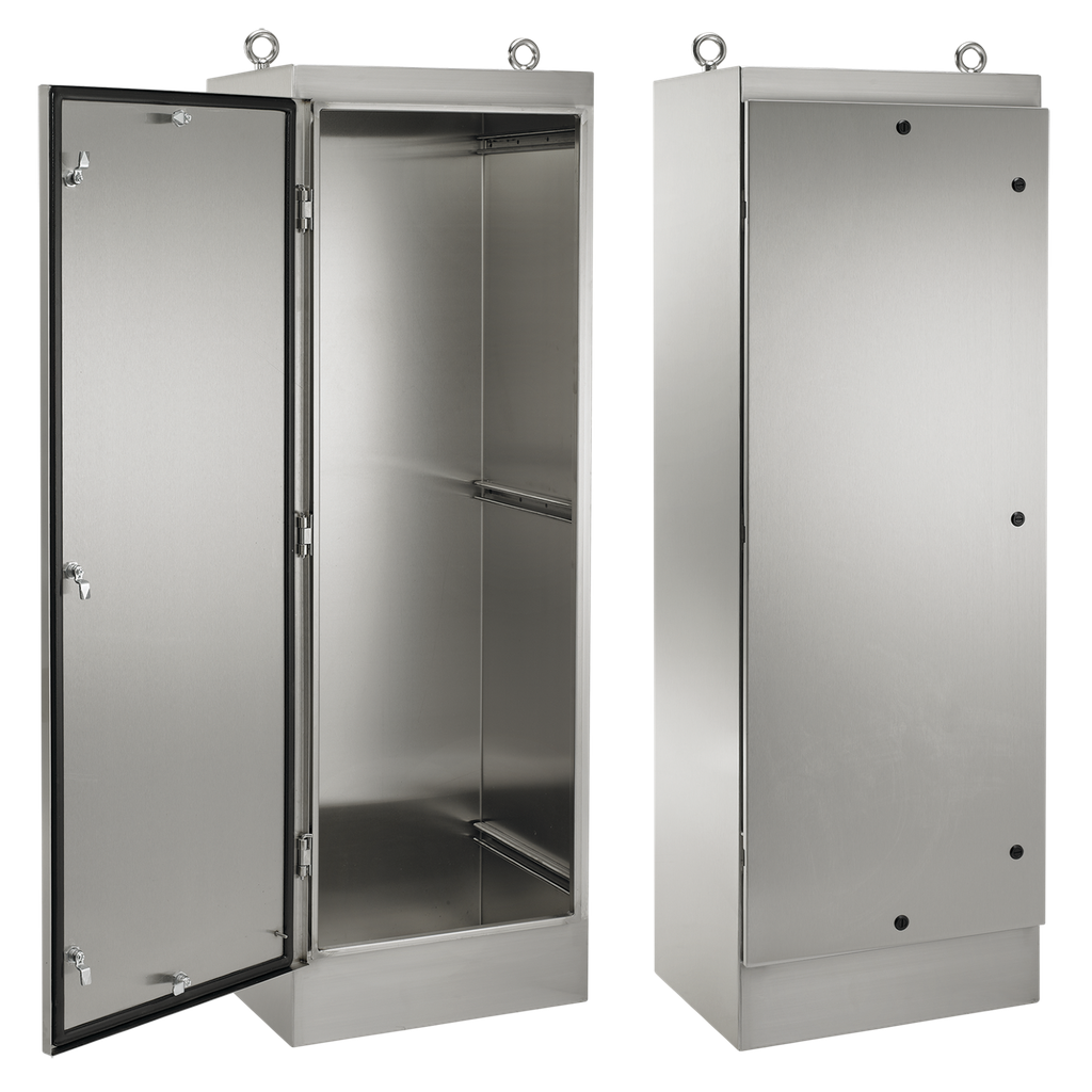 Hoffman A72HS3624SSLPQT General Purpose Single-Door Free-Stand with Quarter-Turn Latches, Type 4X, 72.13" x 36.06" x 24.15", SS Type 304 Product image for Hoffman A72HS3624SSLPQT General Purpose Single-Door Free-Stand with Quarter-Turn Latches, Type 4X, 72.13" x 36.06" x 24.15", SS Type 304