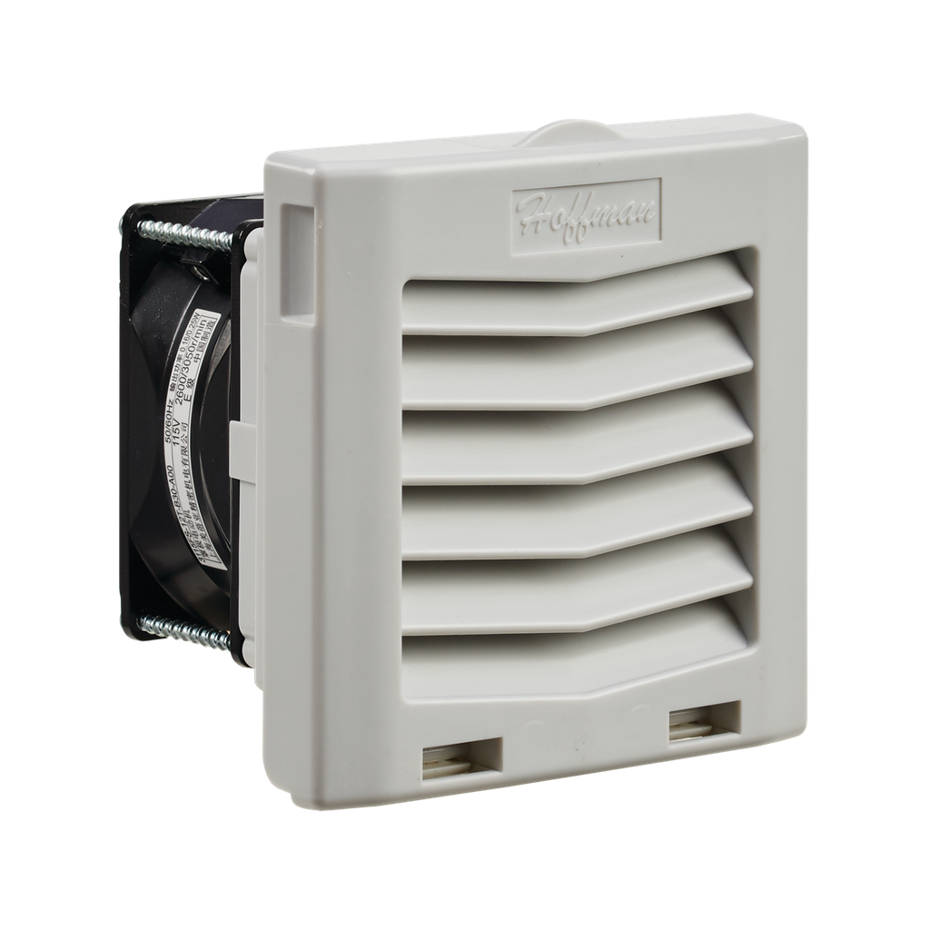 Product image for Hoffman HF0424414 HF04 Side-Mount Filter Fan, 24V, 21 CFM, Lt Gray