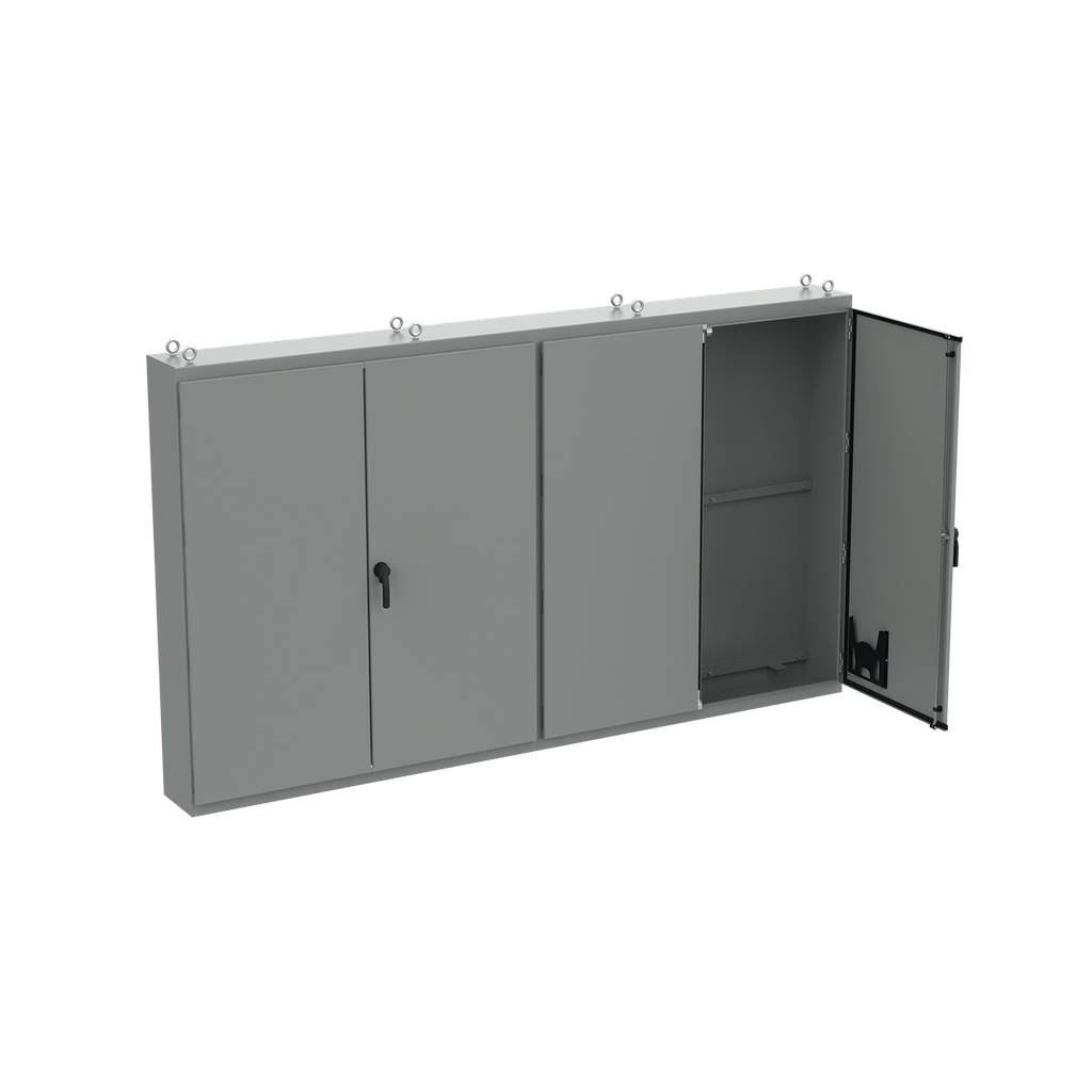 Hoffman A86M4ELPG Free-Stand Multi-Door Type 12 LP Gray Inside 4Dr, 86.12x149.19x14.12, Gray, Steel Product image for Hoffman A86M4ELPG Free-Stand Multi-Door Type 12 LP Gray Inside 4Dr, 86.12x149.19x14.12, Gray, Steel