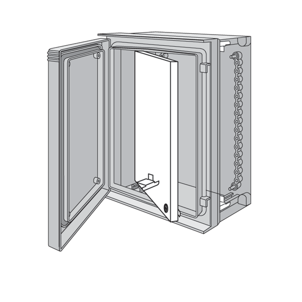 Product image for Hoffman UU6060SP Swing-Out Panel, fits 625x 612mm, White, Steel