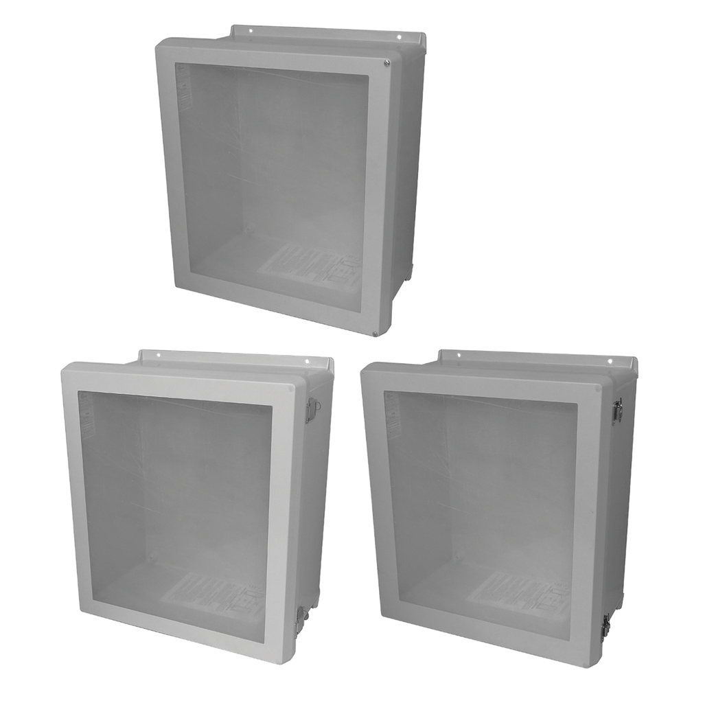 Hoffman VJB606NHWLL1 VJB Flat Cover Bonded Window Type 4X, 7.32x7.32x4.92, Lt Gray, FRP, NHWLL Product image for Hoffman VJB606NHWLL1 VJB Flat Cover Bonded Window Type 4X, 7.32x7.32x4.92, Lt Gray, FRP, NHWLL