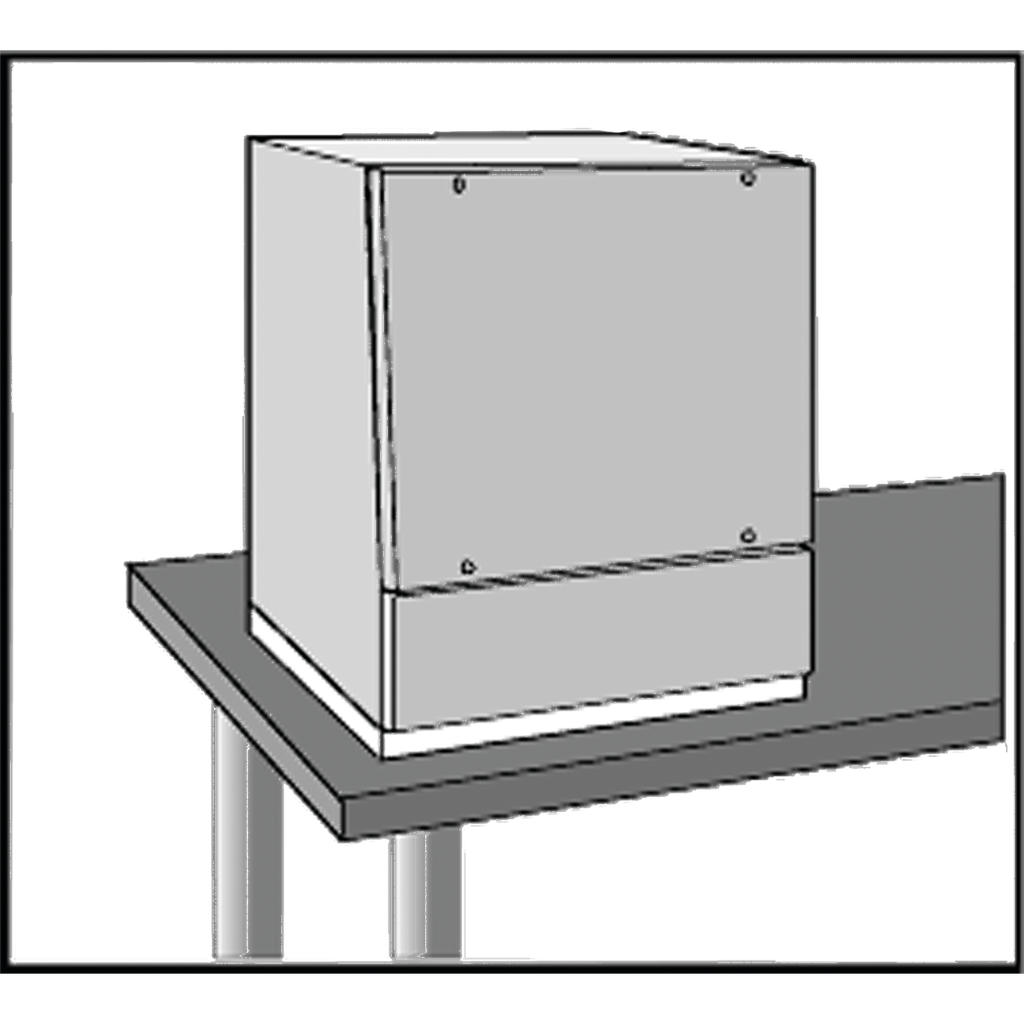 Product image for Hoffman PBS126 Bases for ProLine Sloped-Front HMI, 0-mm, fits 1200x600mm, Lt Gray, Steel