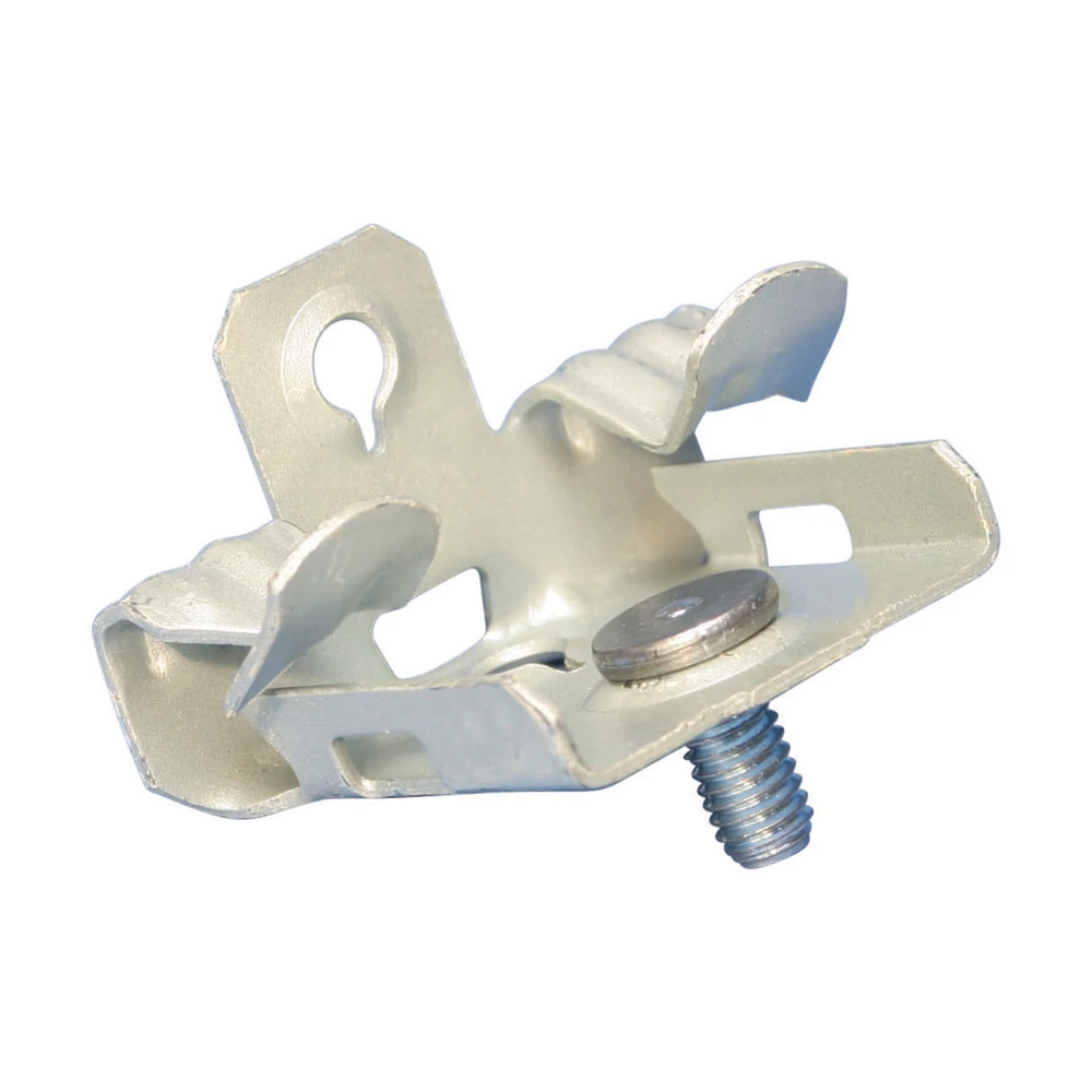 Mayer-DDS-Hammer-On Flange Clip, Bottom Mount with Stud, Spring Steel, 1/8"–1/4" Flange-1