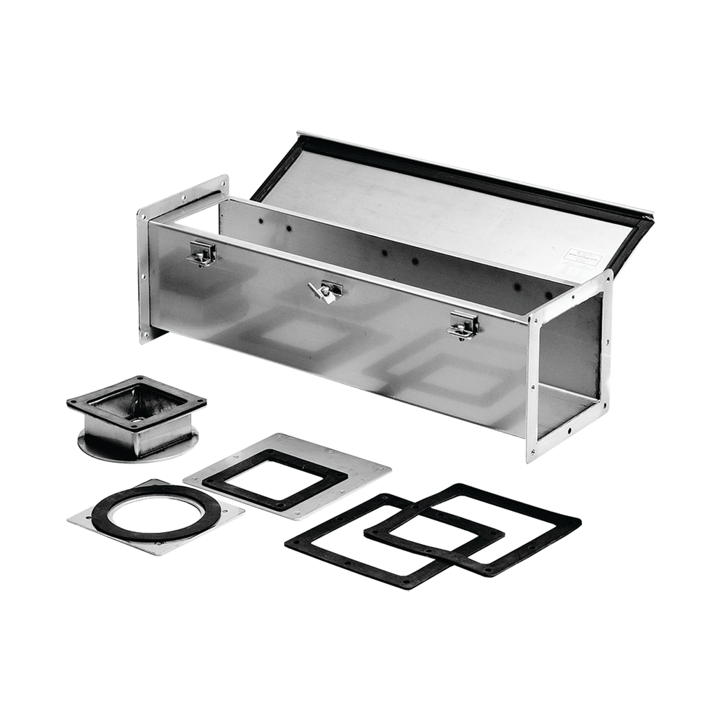 Product image for Hoffman F44W24SS Stainless Steel Feed-Through NEMA Type 4X Wireway Straight Section, 4" x 4" x 24", SS Type 304