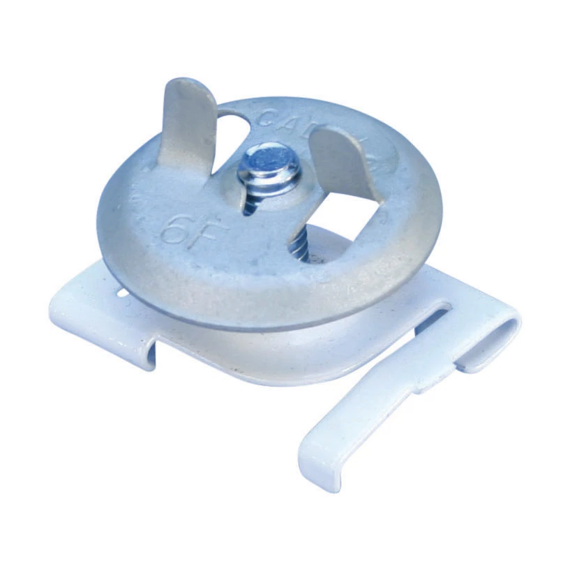 Product image for Caddy 4G16WH 4G16 Twist Clip with Wing Nut, Spring Steel, Painted, White, 0.563" Screw