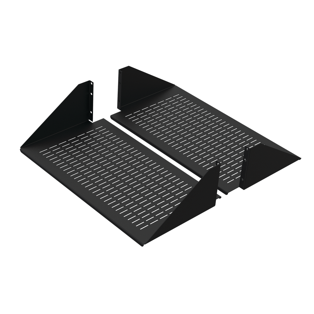 Product image for Hoffman ESHDV19 Double-Sided Steel Vented Shelf, fits 19 in. LAN R., Black, Steel