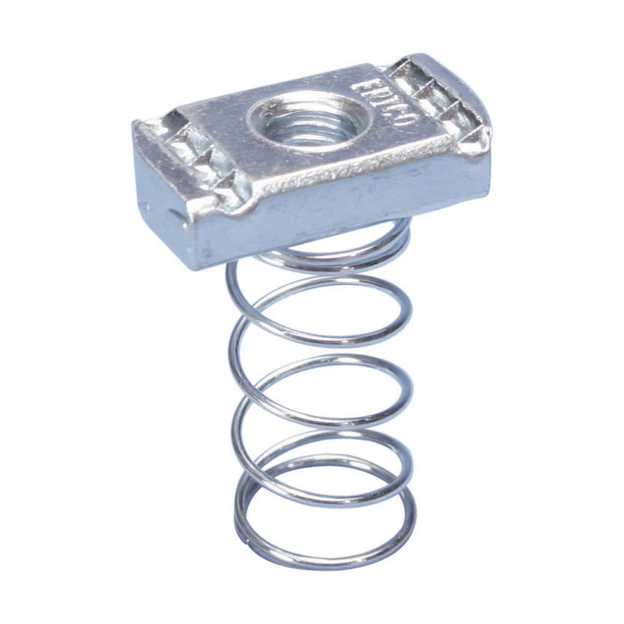 Product image for Caddy SPRA0037EG Strut Nut with Spring, Channel Type A, Steel, EG, 3/8" Rod