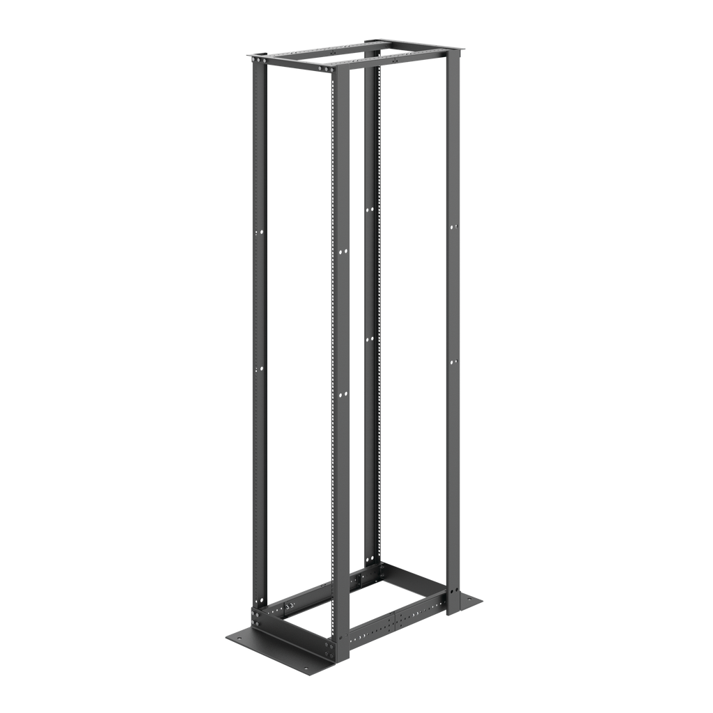 Hoffman E4DRS19FM51U 4-Post Open Frame Rack, Black, Aluminum Product image for Hoffman E4DRS19FM51U 4-Post Open Frame Rack, Black, Aluminum