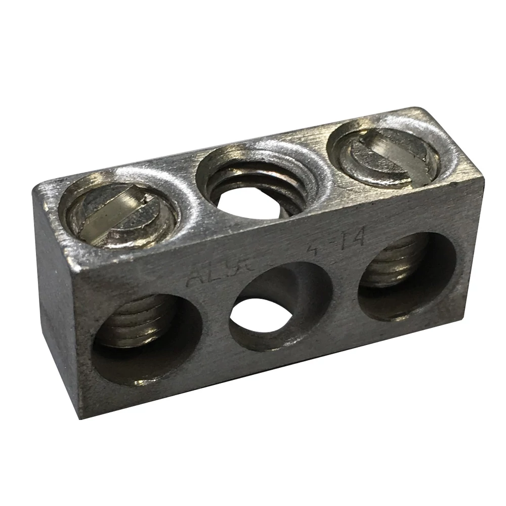 Product image for Erico 568710 Earthing & Neutral Busbar, Tinned Aluminum, 2 Connections