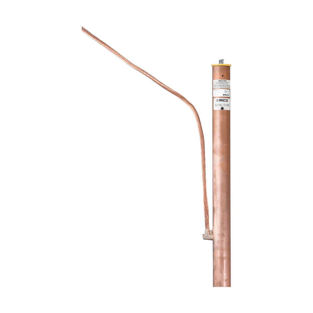 Product image for Erico ECRV082Q4U Chemical Ground Electrode, Vertical/Up, 8' Electrode, 4' Pigtail, 4/0 Str, Kit