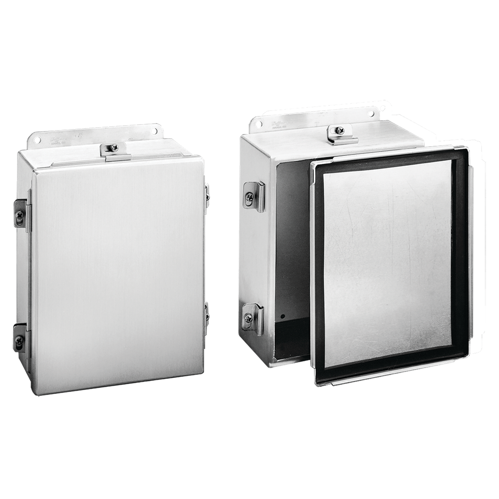 Hoffman A1008NFAL 10" x 8" x 4" Junction Box, Type-4X w/ Clamp Cover, Aluminum Product image for Hoffman A1008NFAL 10" x 8" x 4" Junction Box, Type-4X w/ Clamp Cover, Aluminum