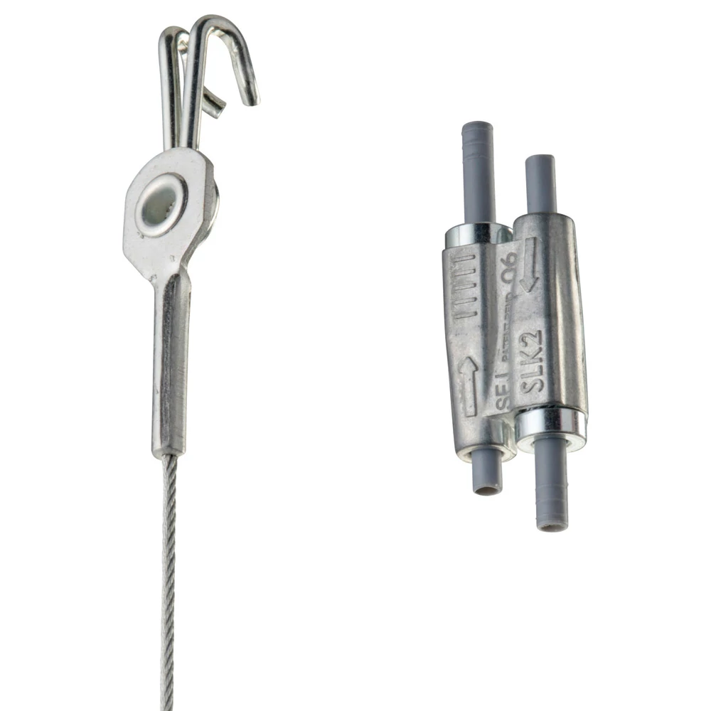 Product image for Caddy SLK15L3DH Tool-free 1.5mm Wire Rope Hanger Kit, Deck Hook End-Fitting - 9.9' Long - 44LB
