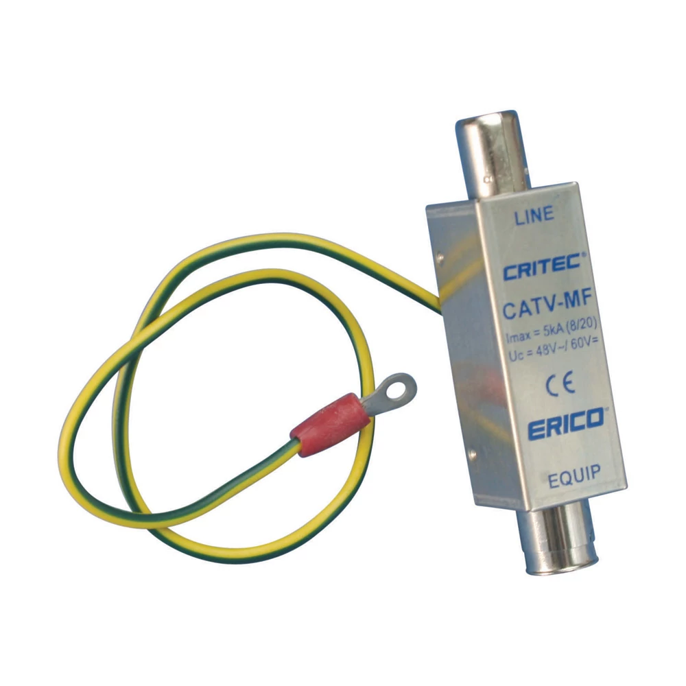 Product image for Erico CATVMF Community Antenna Protector, Low/Medium Frequency, RF Coax, Male/Female