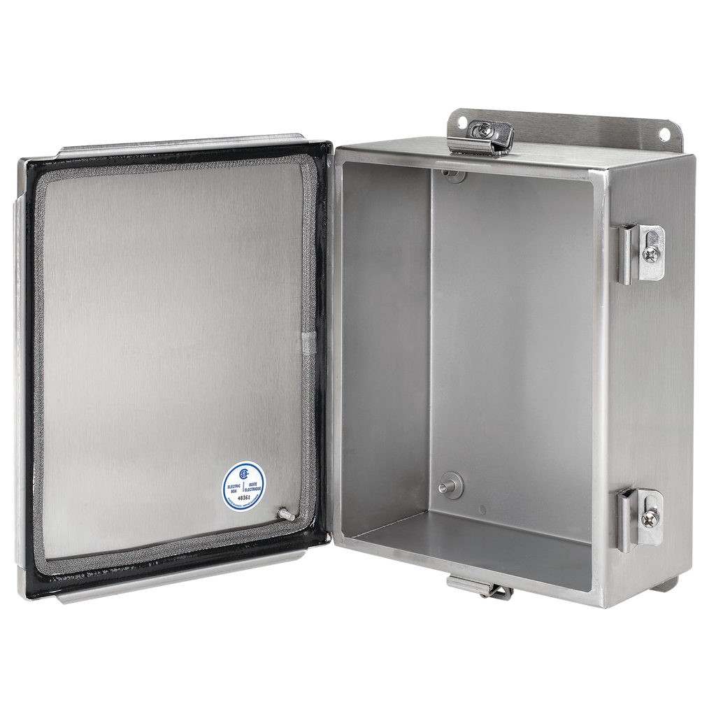 Hoffman A6044CHEMCSS Continuous Hinge with Clamps, EMC, Type 4X, 6" x 4" x 4", SS Type 304 Product image for Hoffman A6044CHEMCSS Continuous Hinge with Clamps, EMC, Type 4X, 6" x 4" x 4", SS Type 304