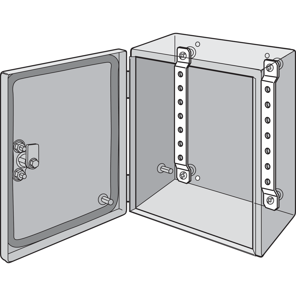 Product image for Hoffman LMK23 DIN Rail or Panel-Mounting Brackets, fits 230mm, Steel