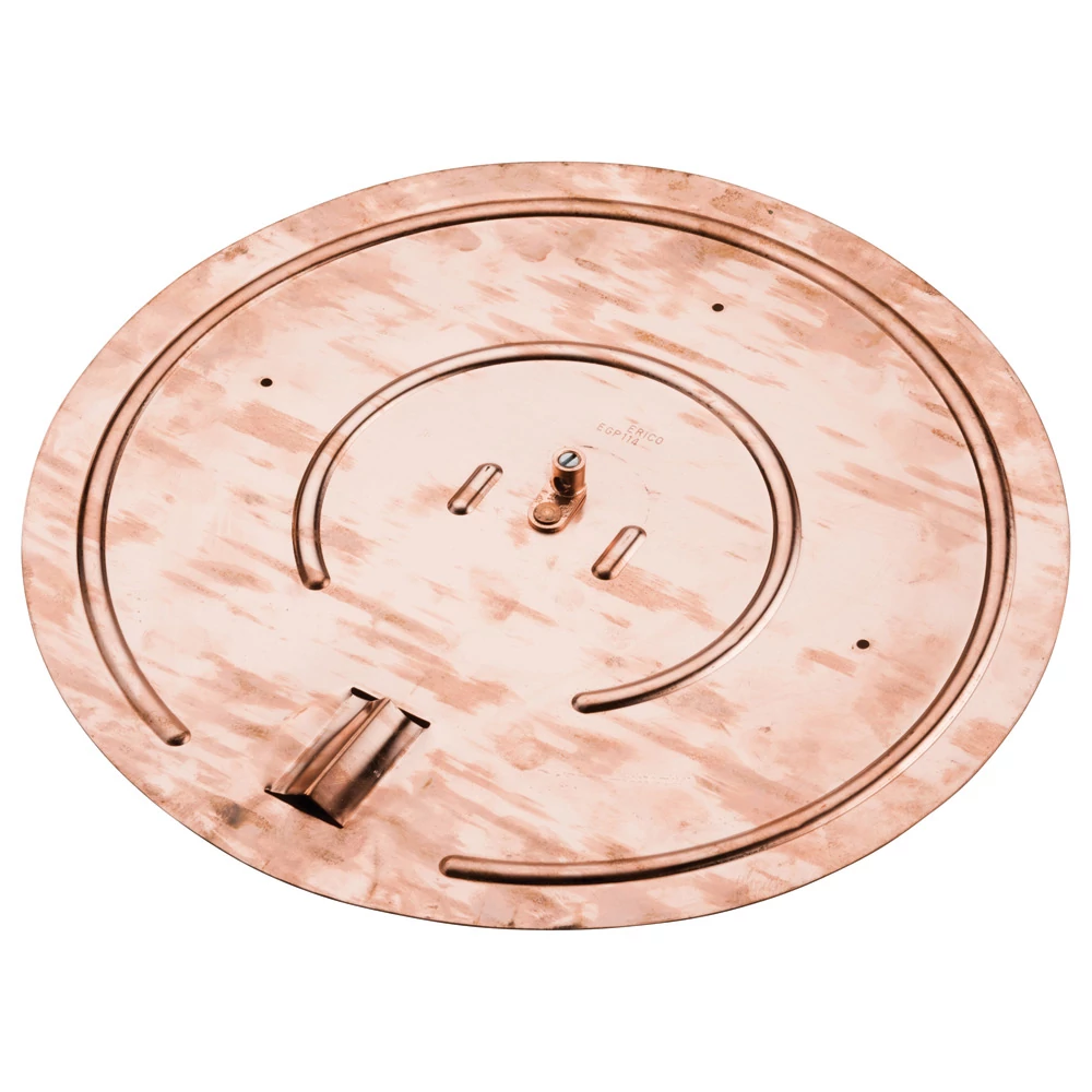 Product image for Erico EGP114 Copper Utility Pole Bottom Plate, Lug Connector, 14" dia, 0.025"