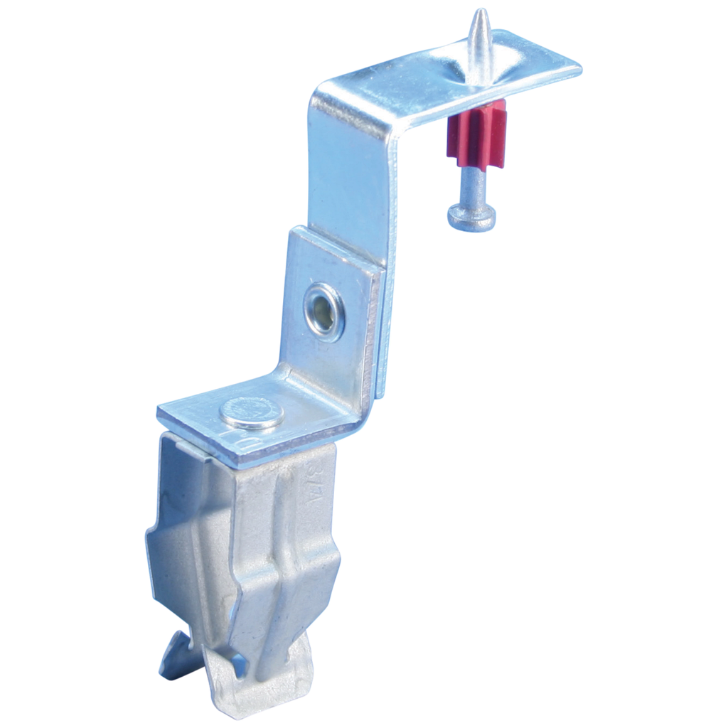 Product image for Caddy 16PZSF Push In Conduit Clamp with Z Shot-Fire Bracket, 1" EMT, 1.181"-1.378" OD