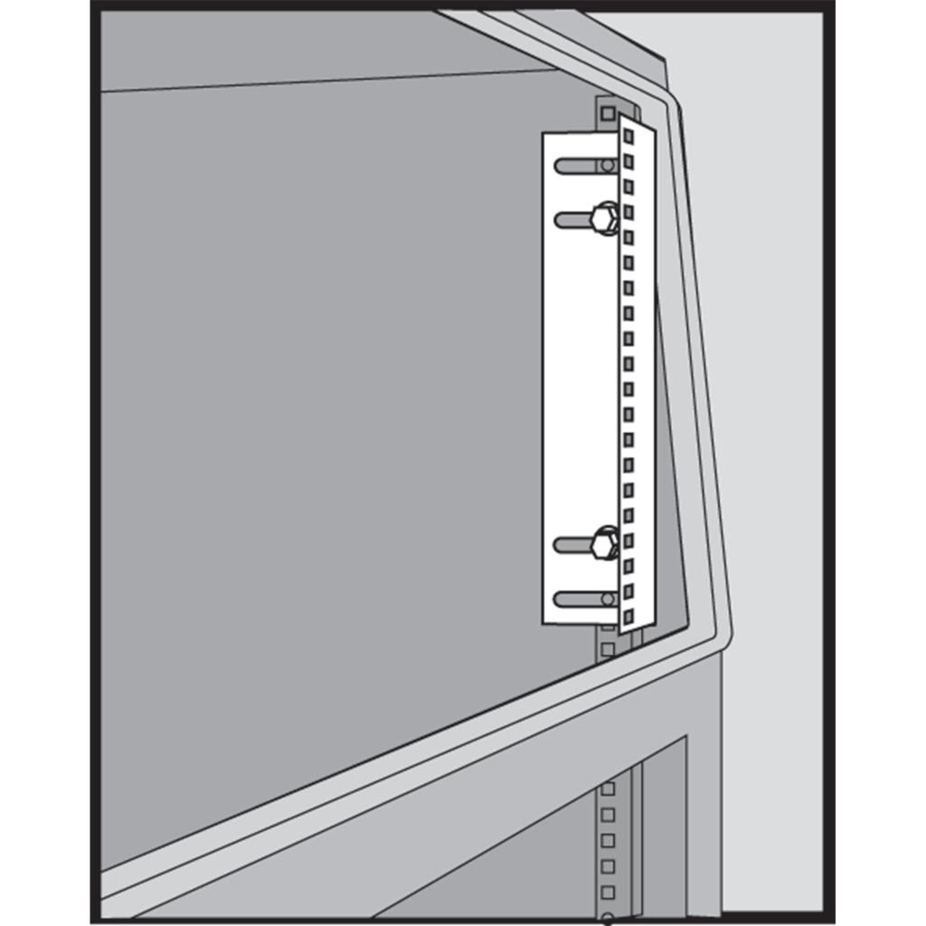 Product image for Hoffman PRA9TH Rack Angle for ProLine Sloped-Front HMI Enclosure, 9U, Steel
