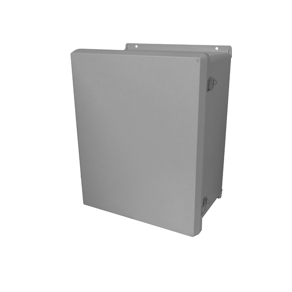 Product image for Hoffman VJ1210NHWPL2 VJ Flat Opaque Cover Type 4X, 13.32x11.32x5.6, Lt Gray, FRP, NHWPL