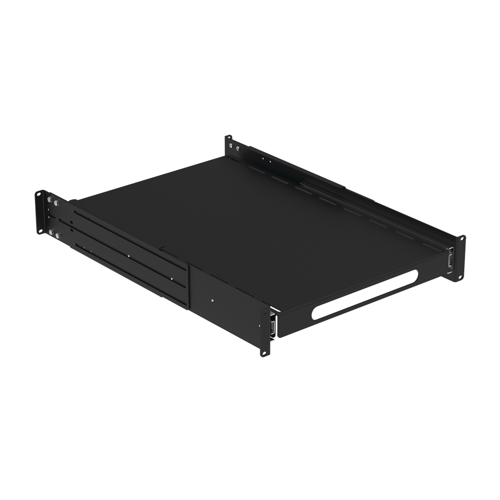 Product image for Hoffman P19SHP810B Rack Mount Pull-out Shelf, 2U,fits 800-1000mm, Black, Steel
