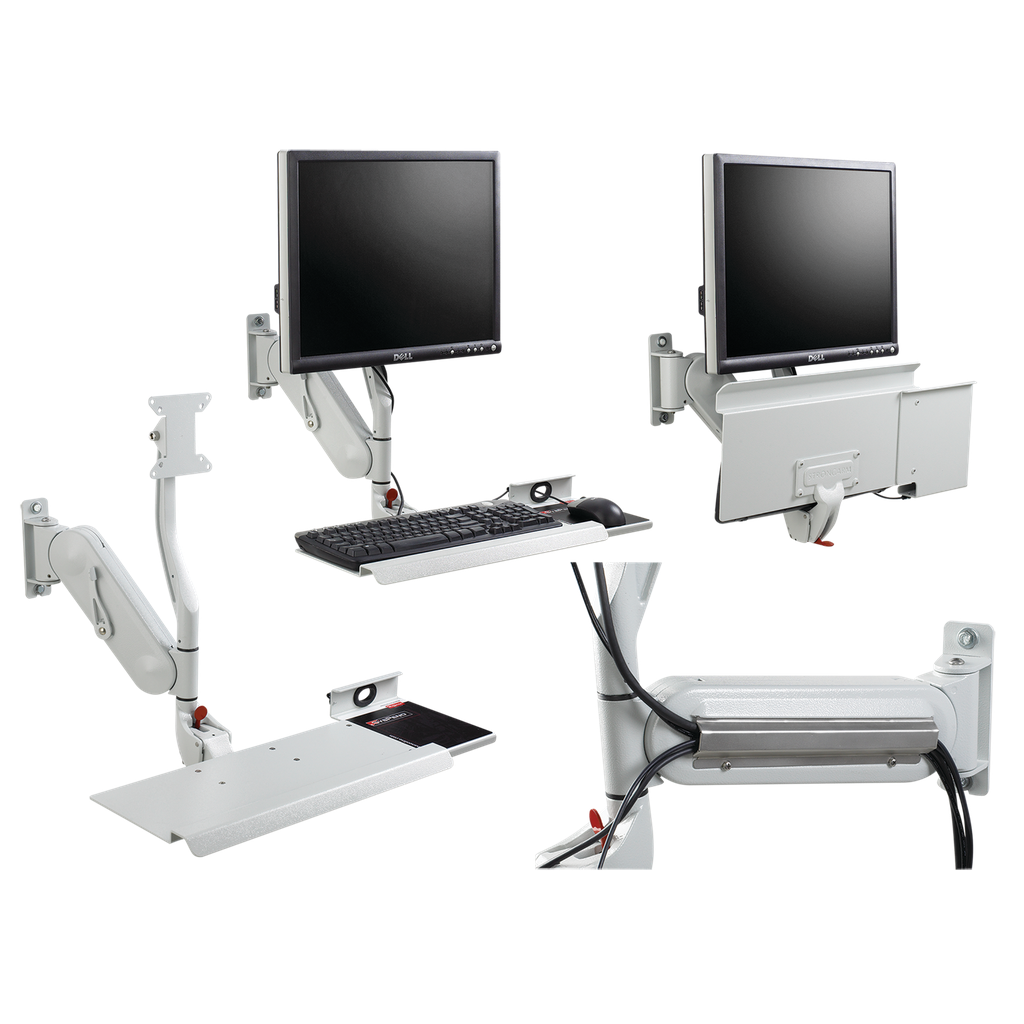 Product image for Hoffman VAMONITOR SYSPEND Monitor and Keyboard Arm, 21.22x 25x 25.63, Gray, Aluminum
