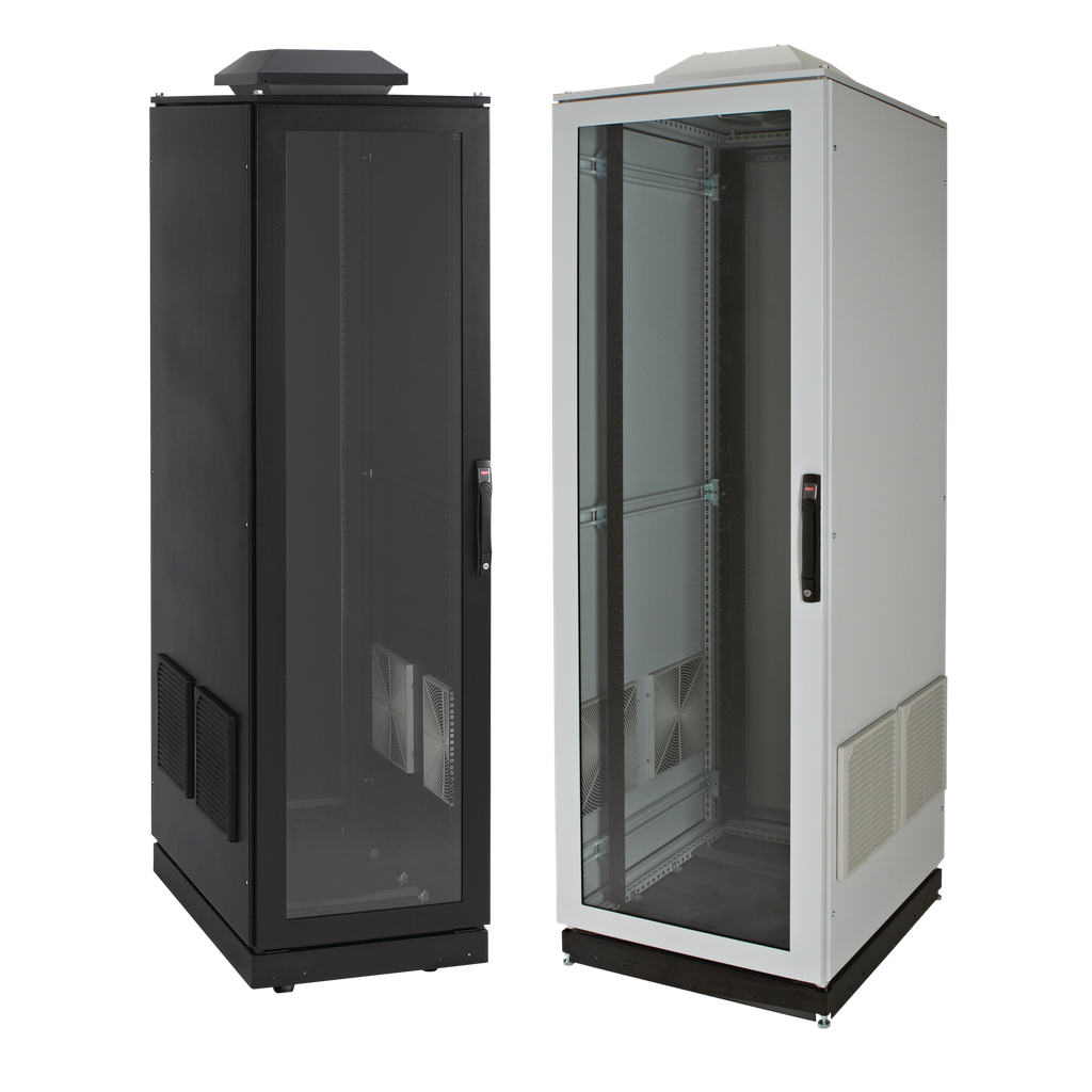 Product image for Hoffman PDCP2078GFP PROLINE Voice/Data and Server Cabinets with Fan and Filter Pack, 2000x 700x 800mm, Gray, Steel