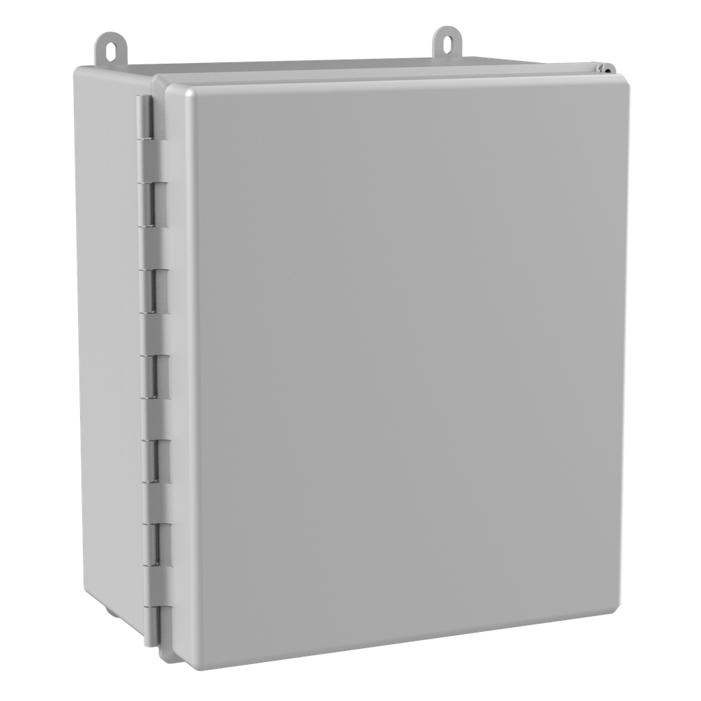 Hoffman A14128CHSCFG Continuous Hinge Screw-Cover Enclosure 4X, 14" x 12" x 8", Light Gray, Fiberglass Product image for Hoffman A14128CHSCFG Continuous Hinge Screw-Cover Enclosure 4X, 14" x 12" x 8", Light Gray, Fiberglass