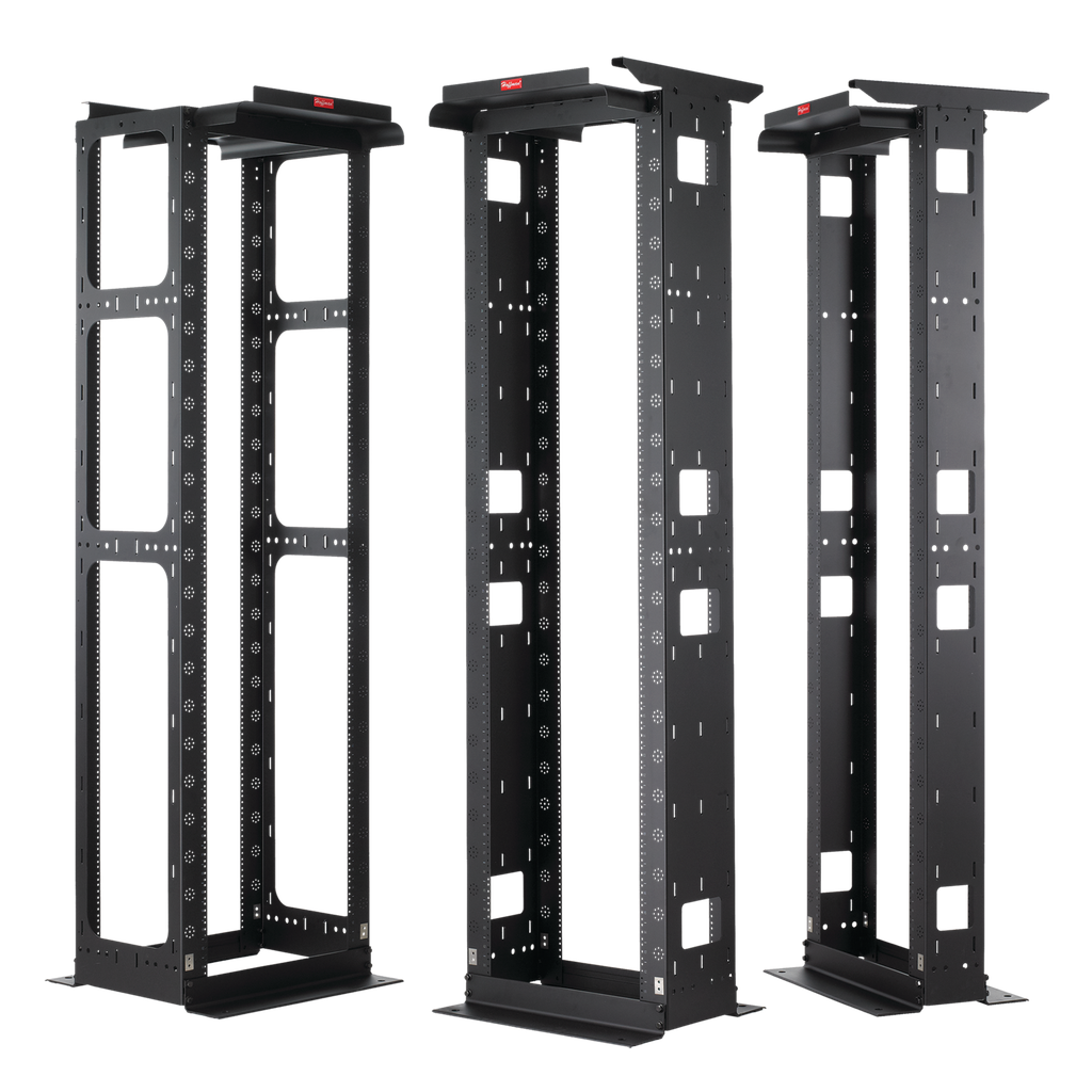 Product image for Hoffman M846B45 MAXRACK Open Frame System, 86.13" x 24" x 16.5", Black, Aluminum