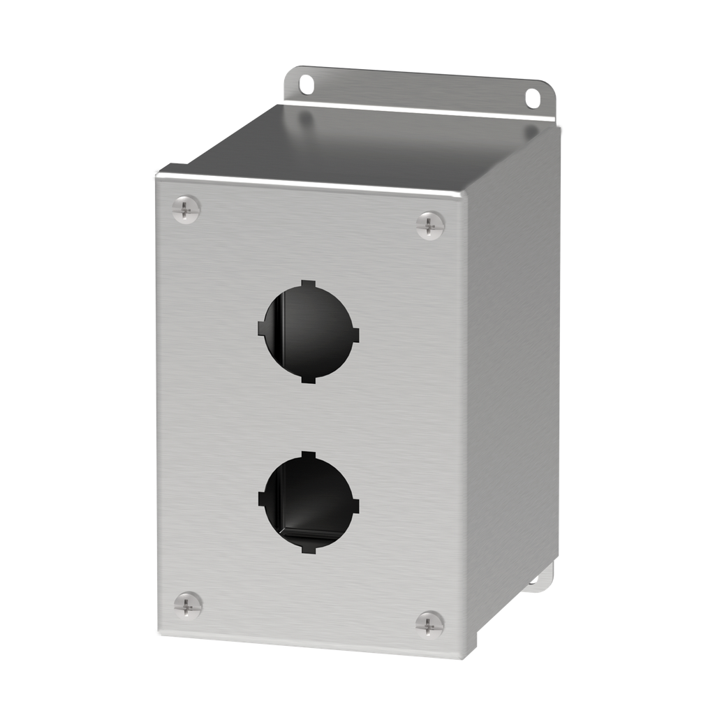 Product image for Hoffman E2PBXSS Extra-Deep 30.5-mm Pushbutton Enclosures, Type 4X, 2PB x 30.5mm, SS Type 304
