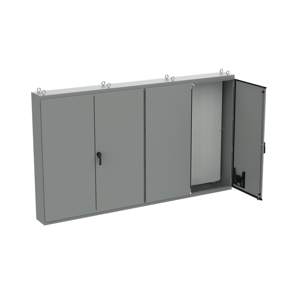 Product image for Hoffman A86M4E20G Free-Stand, Multi-Door, Type 12, 86.12" x 149.19" x 20.12", Gray, Steel