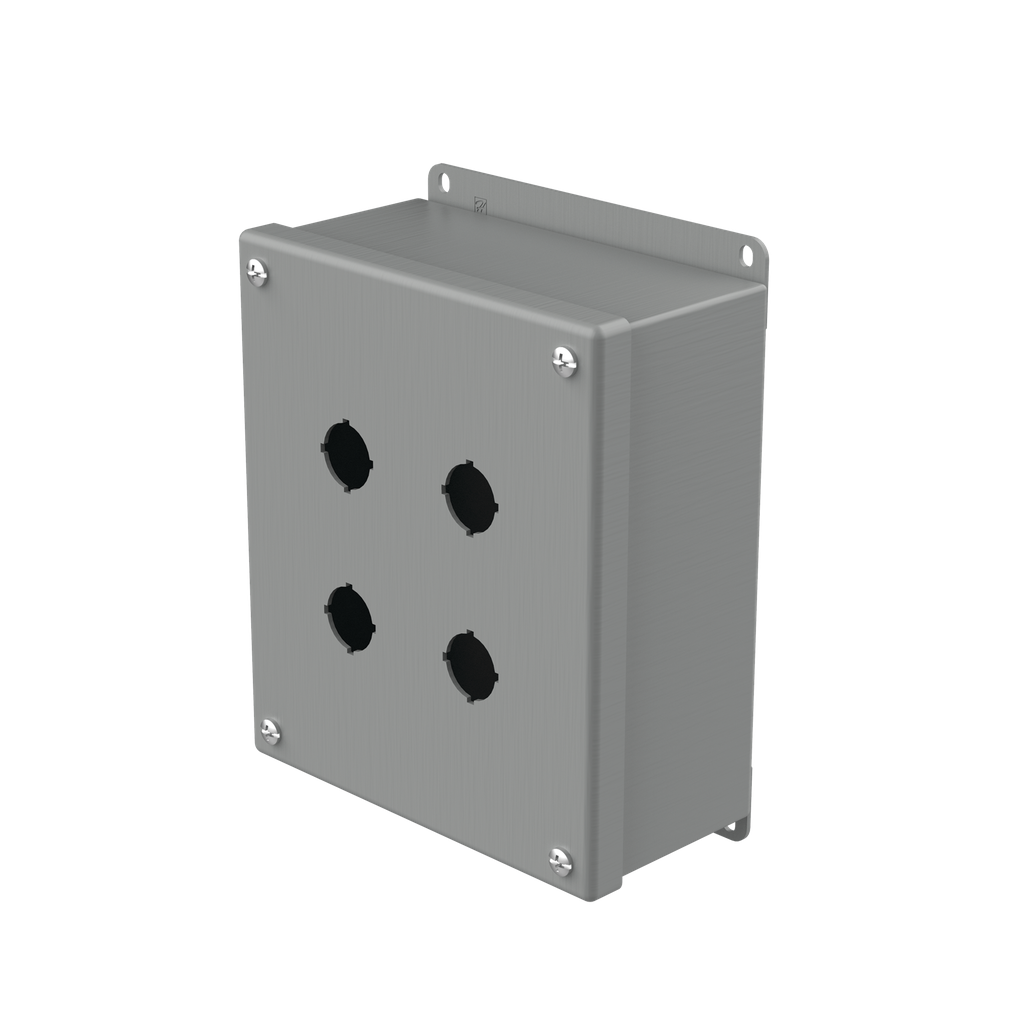 Product image for Hoffman E4SPBG Pushbutton Enclosures, Type 12, 4PB x 22.5mm, Gray, Steel