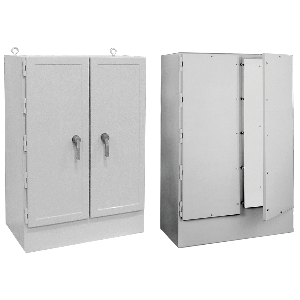 Product image for Hoffman A724925FG Two-Door Free-Stand, Type 4X, 72" x 49" x 24.5", Fiberglass