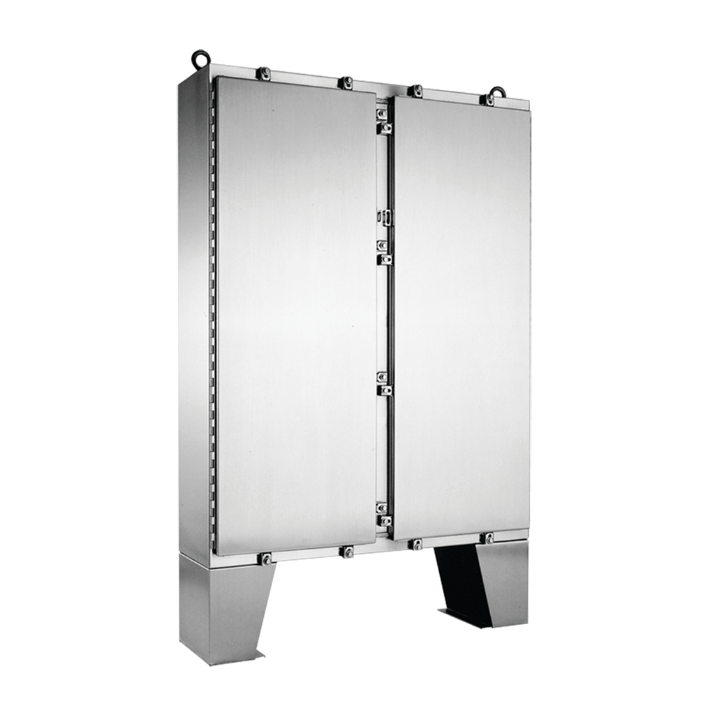 Hoffman A62H4812SSLP Two-Door with Floor Stands, Type 4X, 62.06" x 48.06" x 12.06", SS Type 304 Product image for Hoffman A62H4812SSLP Two-Door with Floor Stands, Type 4X, 62.06" x 48.06" x 12.06", SS Type 304
