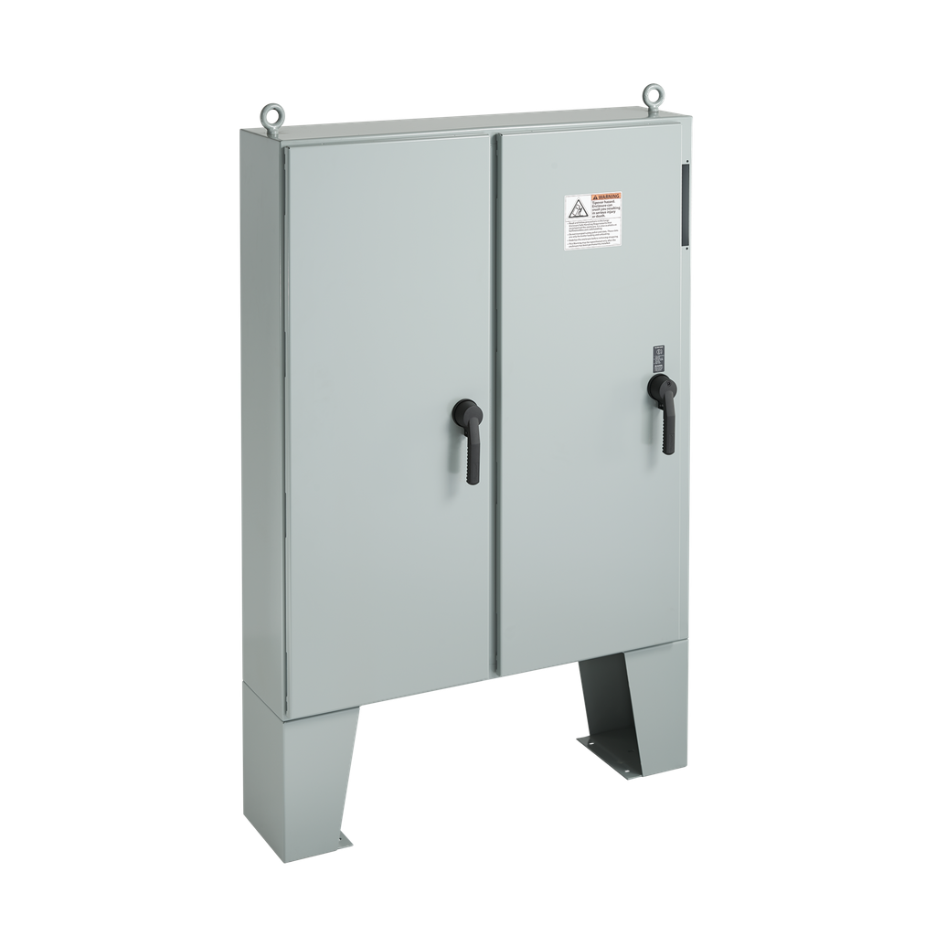 Hoffman A60x 6118LPFTC Two-Door with Floor Stands Disconnect Enclosure, Type 12, 60.12" x 61.75" x 18.12" , Steel Product image for Hoffman A60x 6118LPFTC Two-Door with Floor Stands Disconnect Enclosure, Type 12, 60.12" x 61.75" x 18.12" , Steel