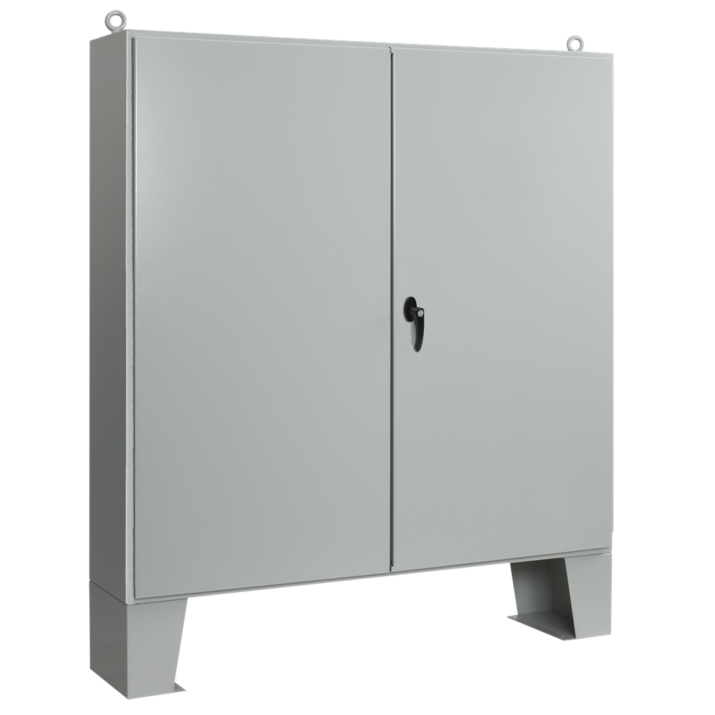 Hoffman A726016ULPG Two-Door with Floor Stands, Type 12, 72.06" x 60.06" x 16.06", Gray, Steel Product image for Hoffman A726016ULPG Two-Door with Floor Stands, Type 12, 72.06" x 60.06" x 16.06", Gray, Steel