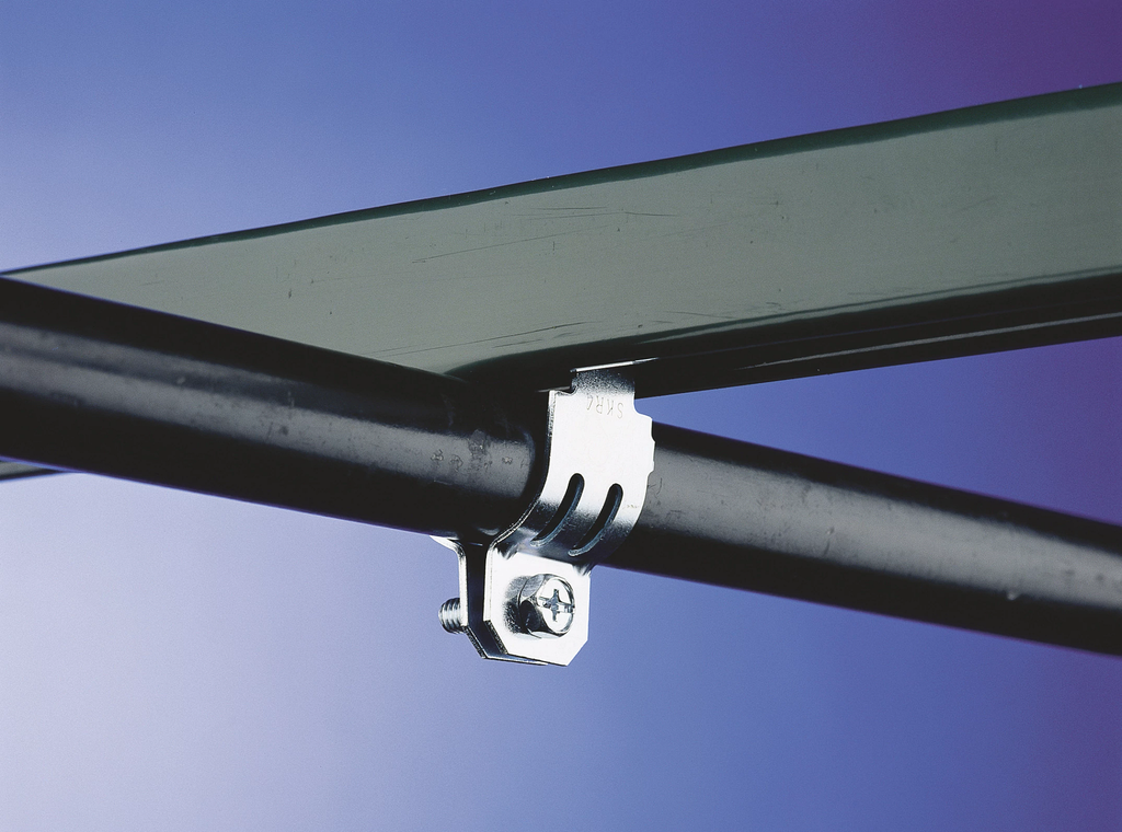 RIGD Single Piece Strut Clamp for Pipe/Rigid Conduit, Steel, EG, 3" Pipe, 3.5" OD
