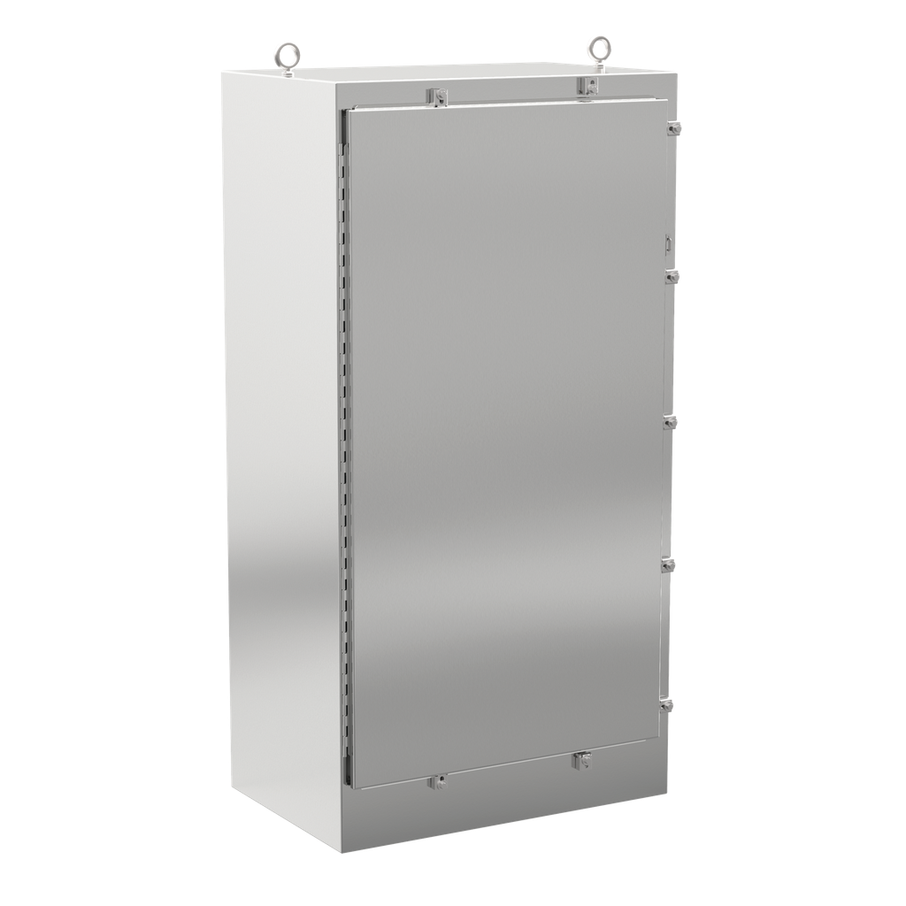 Hoffman A72H3724SS6FS 72" x 37" x 24" One-Door Free-Standing Enclosure, Type 4X, Stainless Steel Product image for Hoffman A72H3724SS6FS 72" x 37" x 24" One-Door Free-Standing Enclosure, Type 4X, Stainless Steel