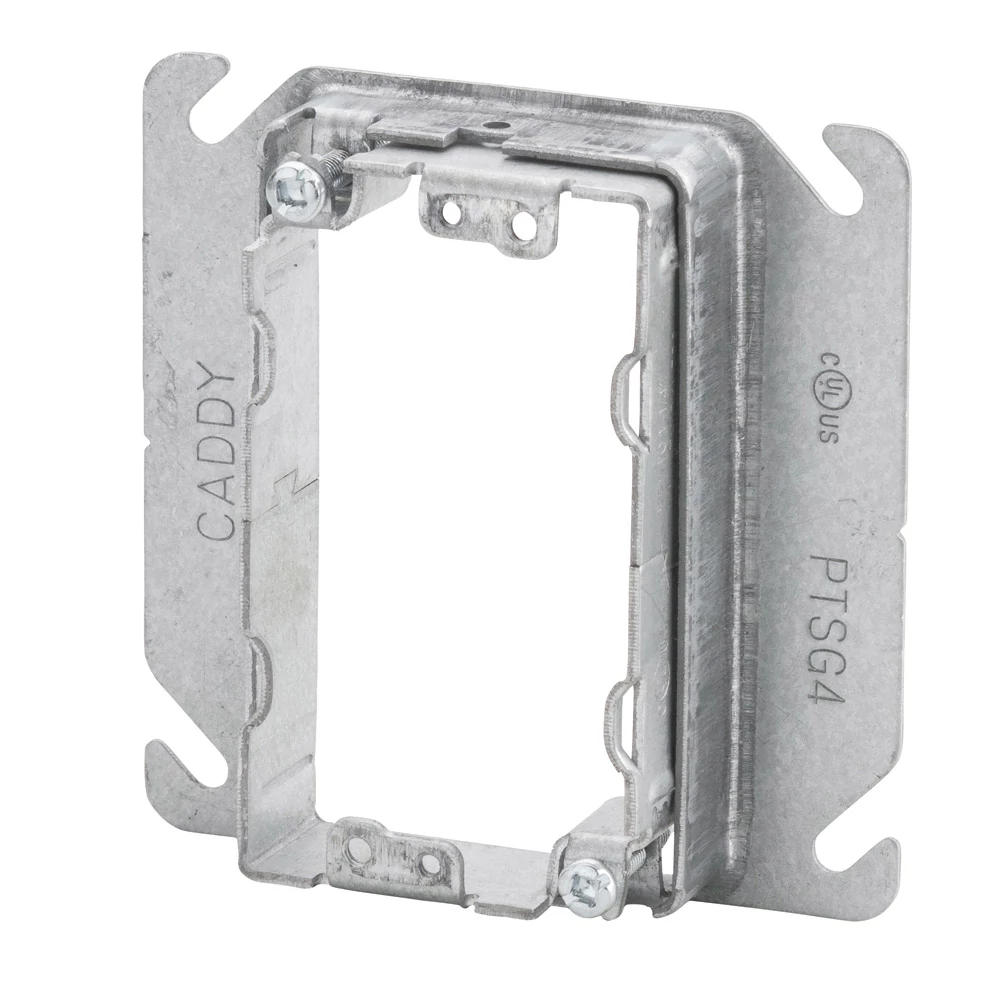 Product image for Caddy PTSG4 Caddy Perfect Trim Adjustable Mud Ring, 4" Box, 1 Gang, 4.1" x 4.1" x 0.46 lb