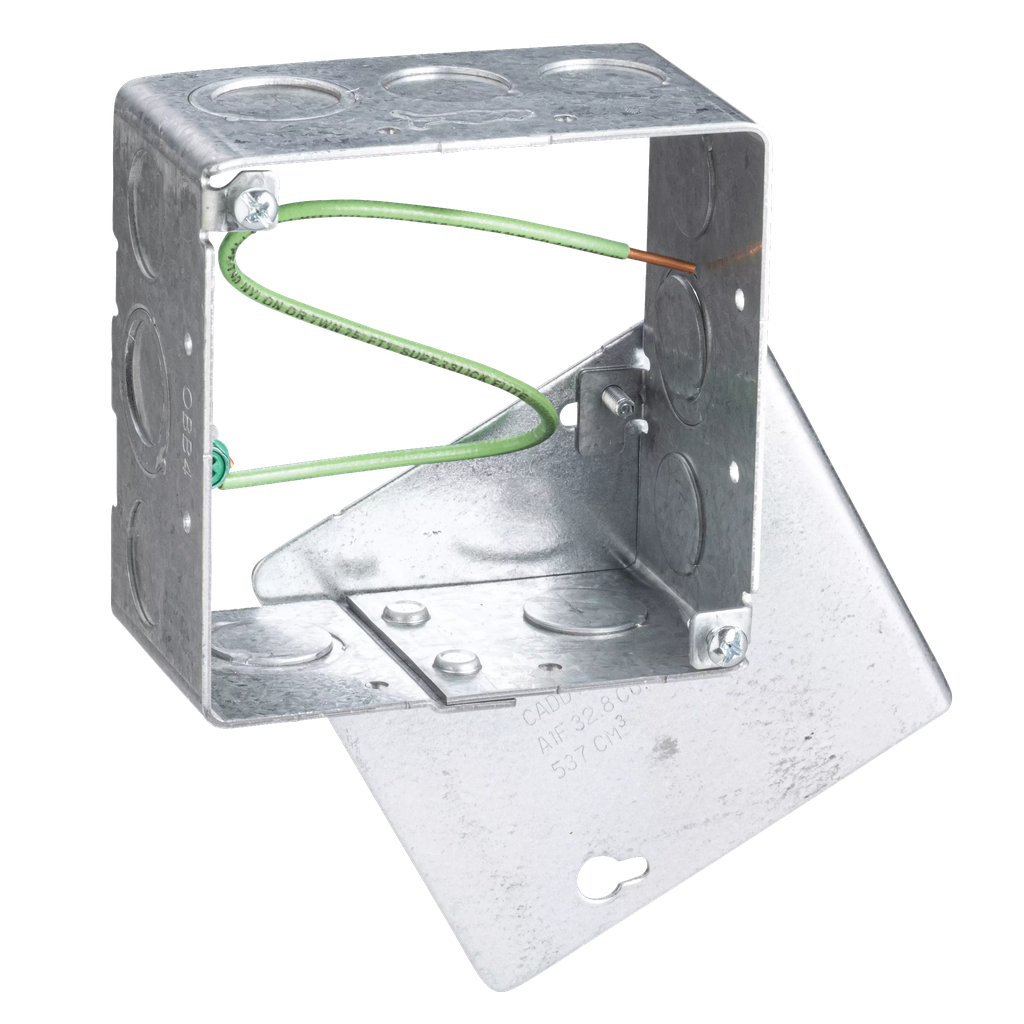 Product image for Caddy OBB4 Open Back Box, 4" Box, 1/2", 3/4" Knockout Sizes