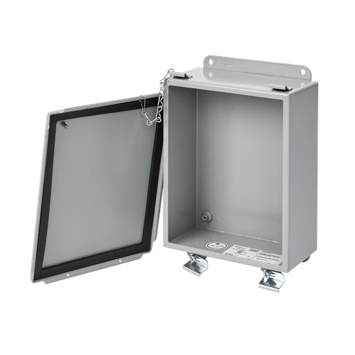 Lift-Off Clamp Cover Enclosure Type 12, 12.00x12.00x6.00, Gray, Mild Steel